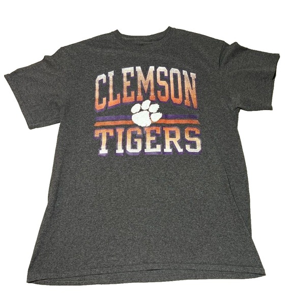 Clemson University Shirt Mens Large‎ Gray Graphic Print Tigers Crew College - Picture 1 of 5